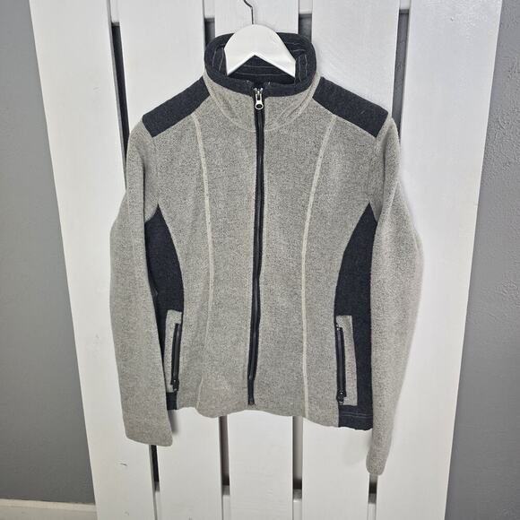 Kuhl Alfpaca Fleece Grey Sweater Jacket Full Zip Women's Size S Outdoor - Picture 1 of 8